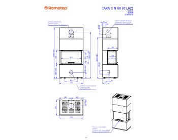 ROMOTOP CARA C N 61 - дизайнерский камин в облицовке Thermaline