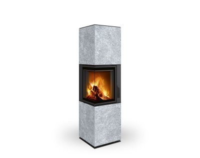 ROMOTOP HARMONY L HA 20 - аккумуляционный угловой камин в облицовке из камня