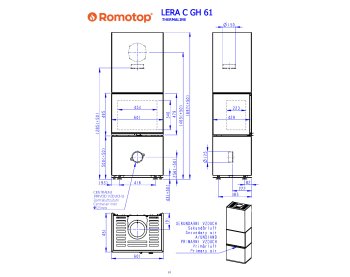 ROMOTOP LERA C GH 61 - дизайнерский камин в облицовке Thermaline