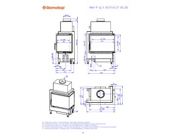 ROMOTOP HEAT R 4g S 65.51.40.26 - стальная угловая каминная топка (тёмная камера)