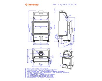 ROMOTOP HEAT W 4g 59.50.04 - каминная топка с водяным теплообменником