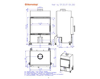 ROMOTOP HEAT 4g 59.50.04 - стальная каминная топка прямая