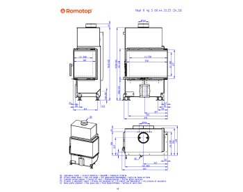 ROMOTOP HEAT R 4g S 60.44.33.24 - узкая угловая каминная топка
