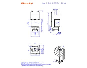 ROMOTOP HEAT C 3g L 50.52.31.26 - тристороння камінна топка