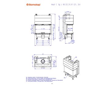 ROMOTOP HEAT C 3g L 80.52.31.26 - тристороння камінна топка