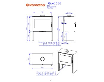 ROMOTOP RIANO G 30 метал - широка камінна піч