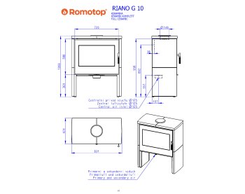 ROMOTOP RIANO G 10 керамика - широкая каминная печь