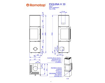 ROMOTOP ESQUINA H - кутова акумуляційна піч камін