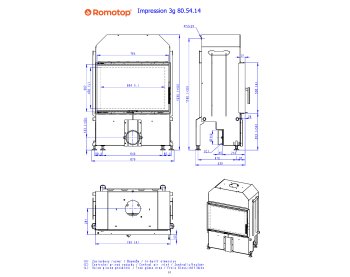 ROMOTOP IMPRESSION 3G 80.54.14 - каминная топка прямая, двойное стекло