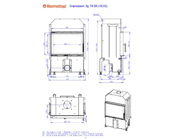 ROMOTOP IMPRESSION 3G 70.50.16 - пряма камінна топка, подвійне