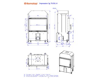 ROMOTOP IMPRESSION 3G 70.50.14 - каминная топка прямая, двойное стекло