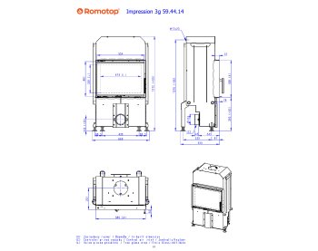 ROMOTOP IMPRESSION 3G 59.44.14 - камінна топка пряма, подвійне
