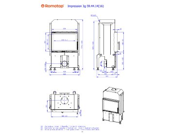 ROMOTOP IMPRESSION 3G 59.44.16 - прямая каминная топка, двойное стекло (тёмная камера)
