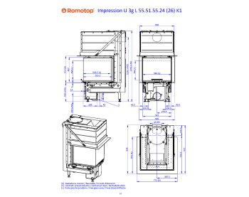 ROMOTOP IMPRESSION U 3G L 55.51.55.24 K1 - тристороння камінна
